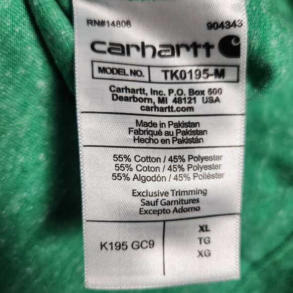 Carhartt Shirt Men XL Green Heavyweight Loose Fit Logo Graphic Tee Short Sleeve - Picture 7 of 9